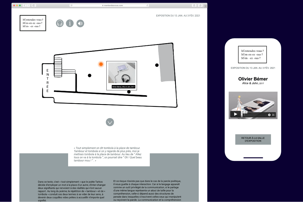 Maquettes mobile et ordinateur du site internet éco M'entendez-vous